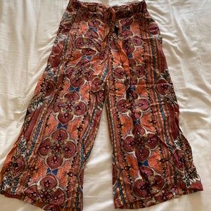 Boho cropped flowy pants